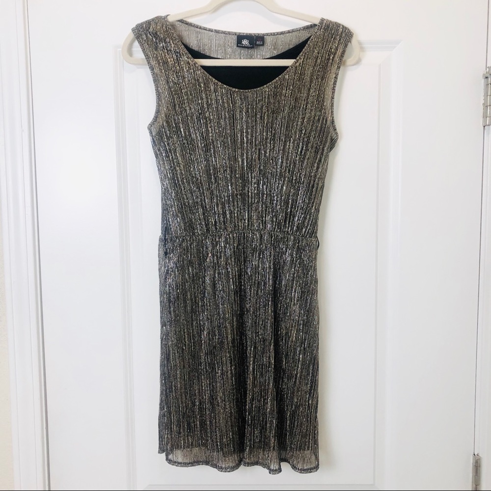 Rock & Republic Metallic Gold Sleeveless Dress